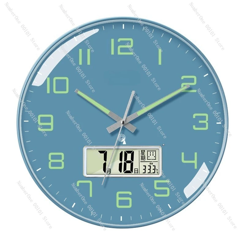 Automatic Time Adjustment Night Light Radio-Controlled Wall Clock Simple Home Clock