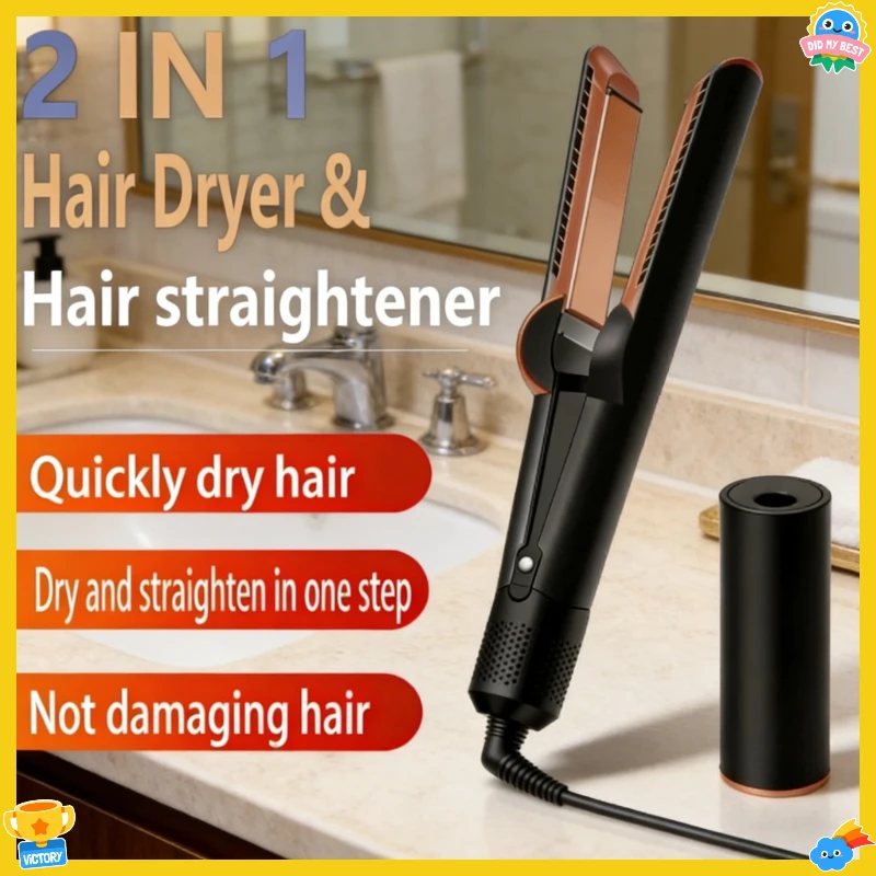 2026 Professioneller 2-in-1 Haarglätter und Föhn Aufheizbares Glätteisen Kompatibel mit Dyson Airstrait Haarstyling-Tool