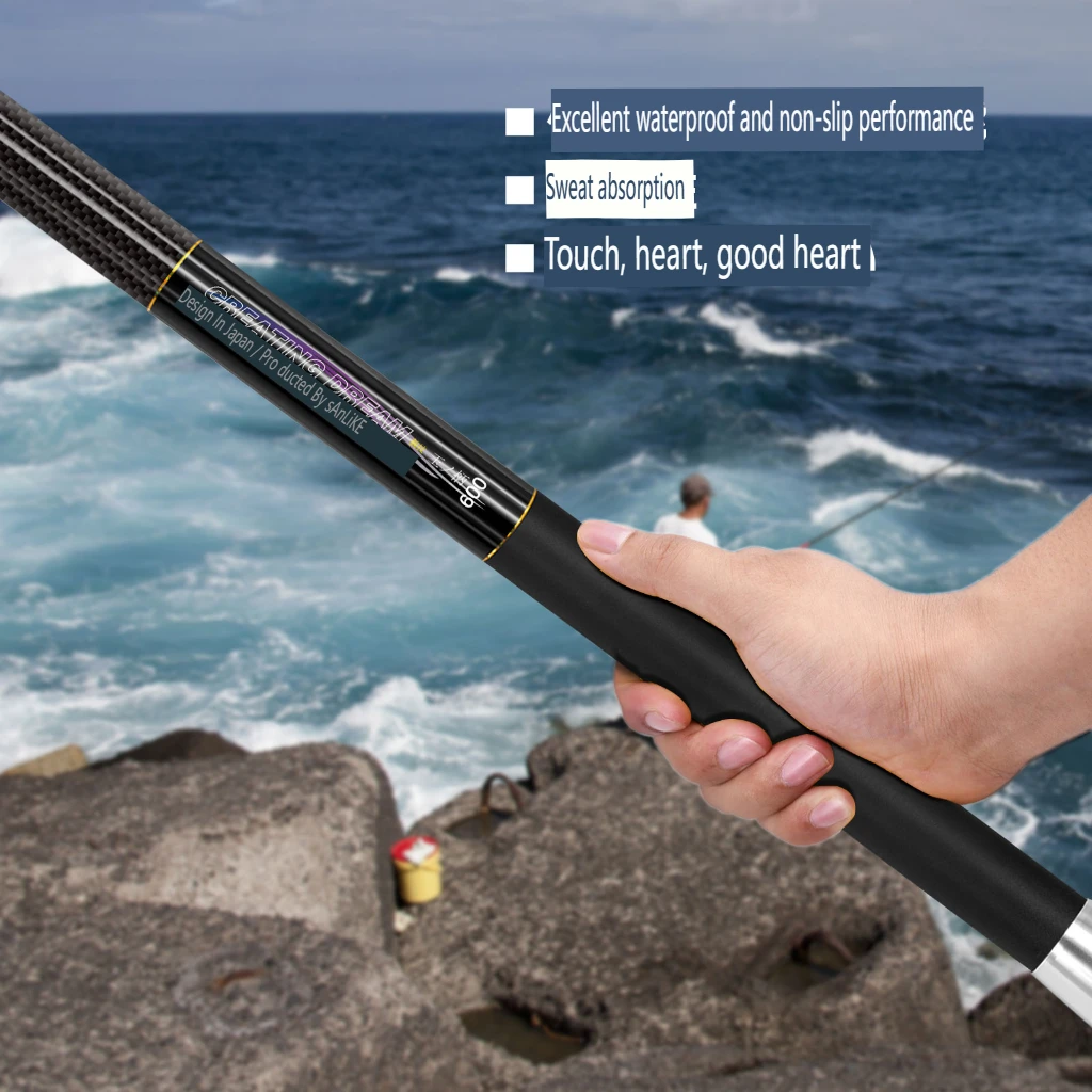 Imagem -06 - Sanlike-carbon Fiber Fishing Net Pole Telescopagem Dobrável Landing Handle Rod Carp Fishing Tackle Catching And Releasing Tool 6m