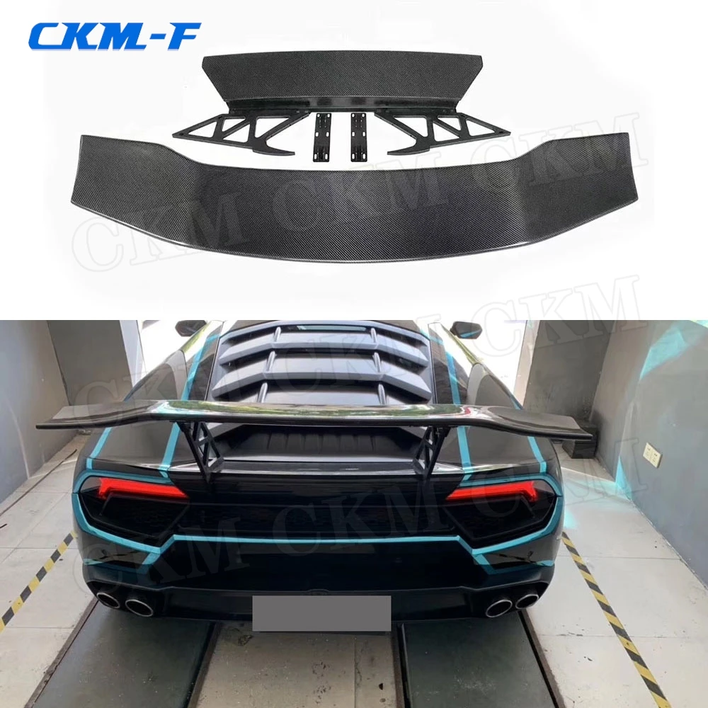 

Dry Carbon Fiber Rear Spoiler Racing Boot Wings Fit for Lamborghini Huracan LP610 LP580 2014-2018 D style Spoiler