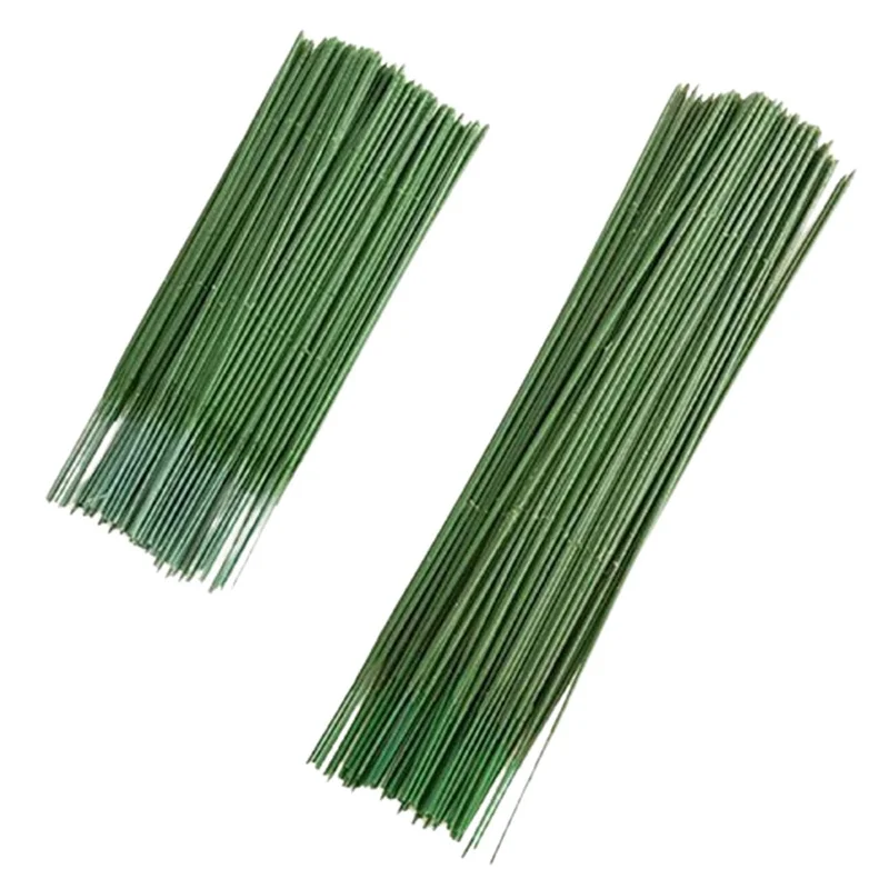 A03F-Florist Wire, 200Pcs Plastic Floral Stem, Artificial Flower Rod, Plant Stub Wire Green Florist Wires, Floral Wire