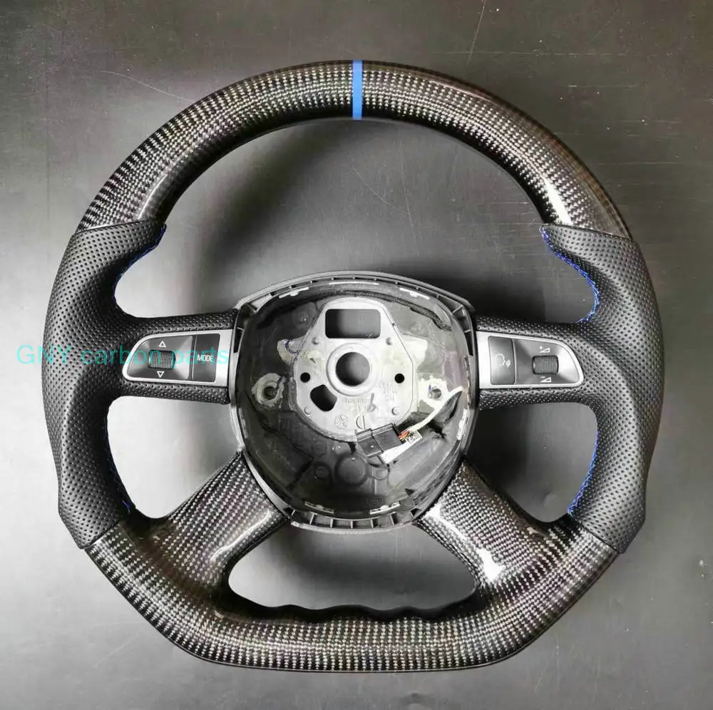 4 Spoke Carbon Fiber Steering Wheel For Audi A3 A4 A4L A5 A6L A7 Q5 Q7 2004-2011