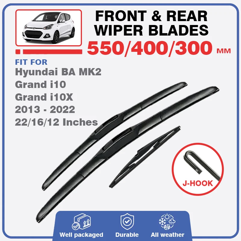 Car Front Rear Wiper Blades Set For Hyundai Grand i10 i10X MK2 BA 2013 - 2022 Windscreen Windshield Window Accessories 22\