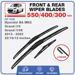 Car Front Rear Wiper Blades Set For Hyundai Grand i10 i10X MK2 BA 2013 - 2022 Windscreen Windshield Window Accessories 22