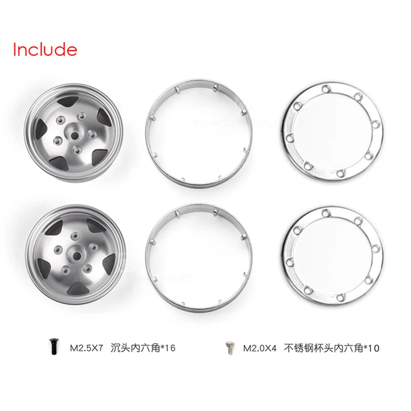 GRC 1.9 inch aluminum rim for 1 / 10 RC tracked vehicle  trx-4 defender Range Rover bronco scx10 90046 upgraded parts