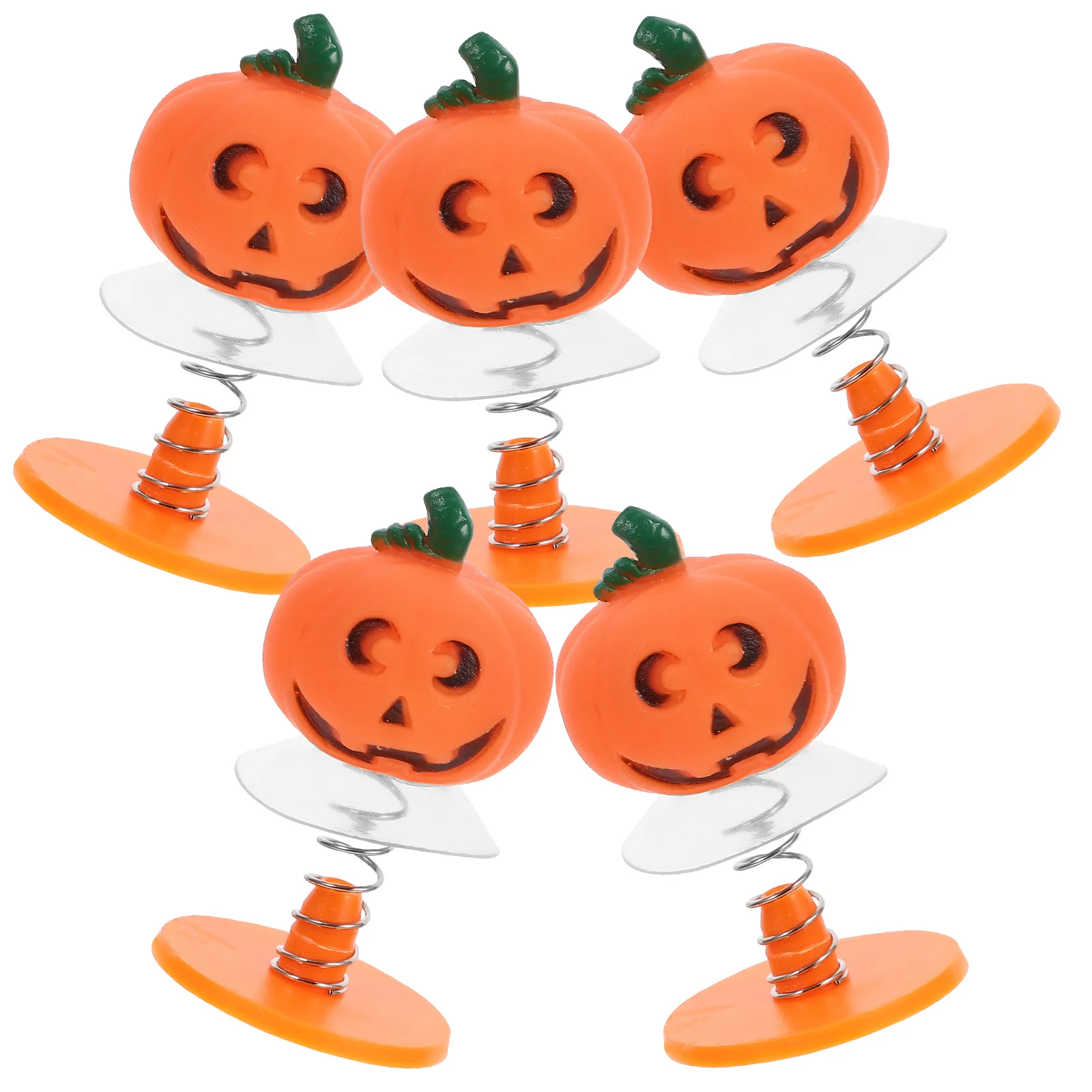 5개 할로윈 스프링 호박 만화 캐릭터 점핑 장식 파티 사무실 책상 어린이 할로윈 스프링 장난감 재미있는 점핑 장난감