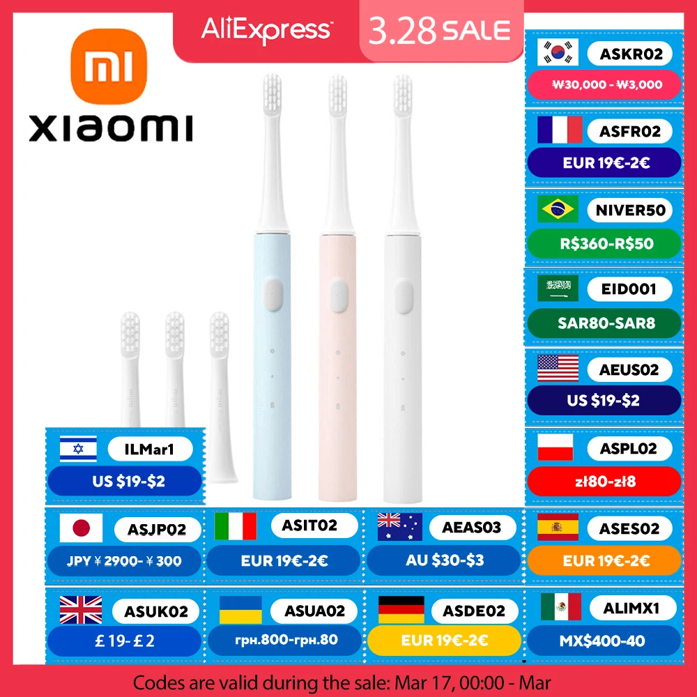 XIAOMI Mijia T100 Spazzolino elettrico sonico Mi Smart Spazzolino da denti colorato USB ricaricabile IPX7 impermeabile per spazzolini da denti testa