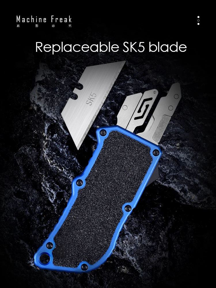 Exocet Series OTF Utility Knife EDC Wallpaper Cutter Paper Knife Replaceable SK5 Blades Aluminum Alloy Frosting Pocketknives