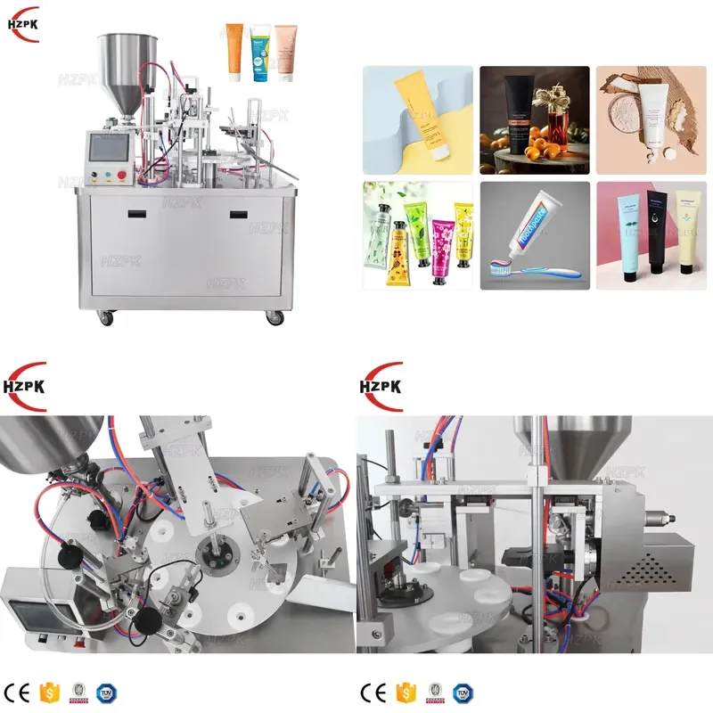 2026 CE HZPK Semi-auto Ultrasonic Lotion Soft Plastic Tube Filling and Sealing Machine for Plastic Tube Composite Tube