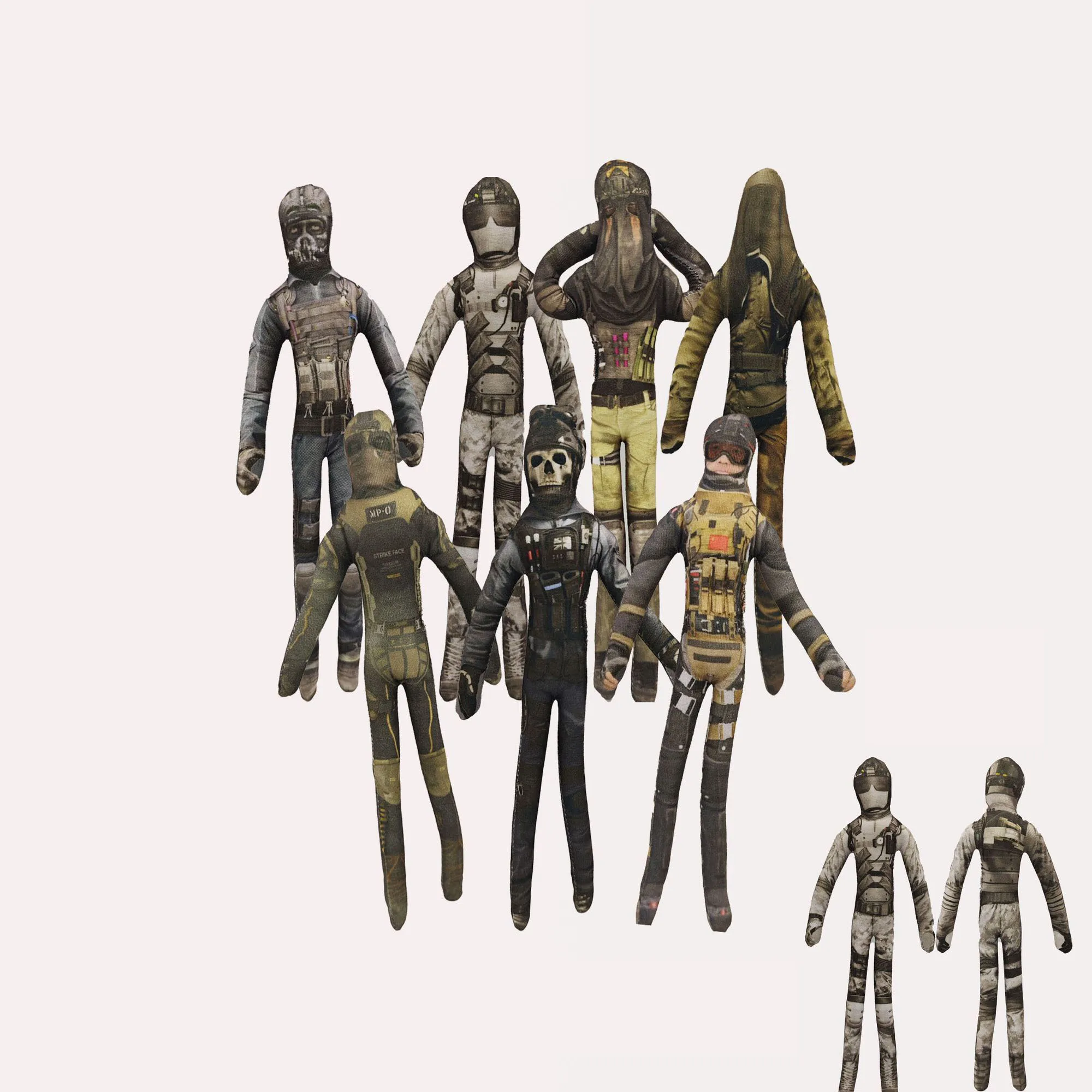Game Call of Duty Ghosts Keegan Cosplay Plush Toy Slender Skeleton Wire Twistable Shape Cotton Doll Abstract Toy Decor Xmas Gift
