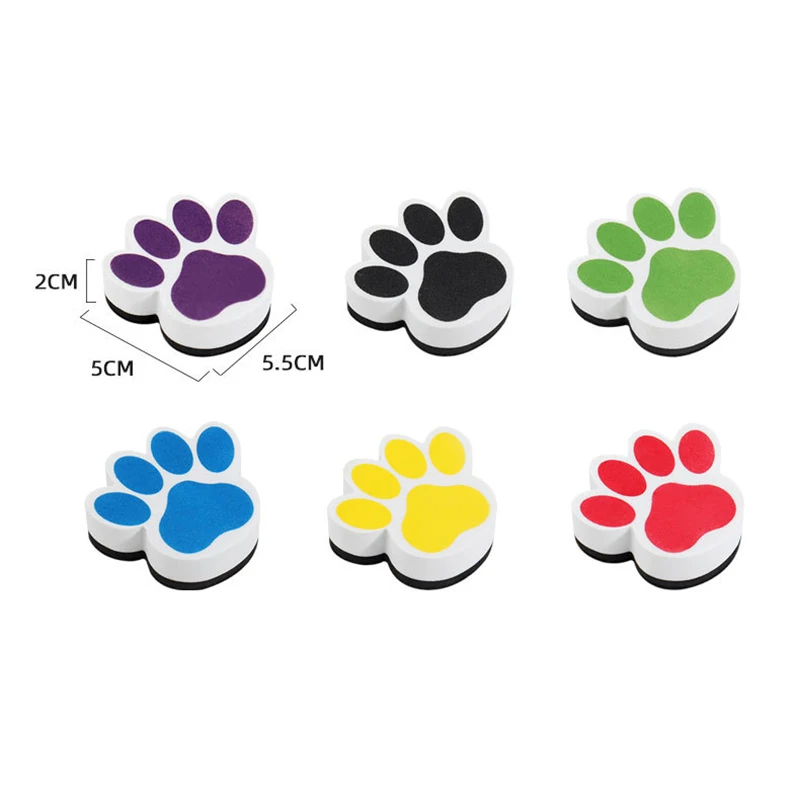 Cartoon Dog Footprints Magnetic Eraser for WhiteBoard Dry Eraser Basketball Football Star