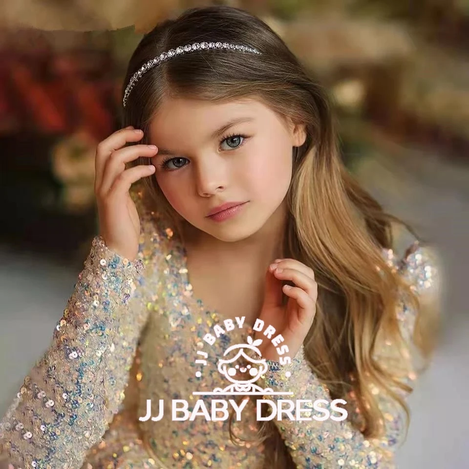 2025 New Gold Elegant Dresses For Girls 1T-14T Baby