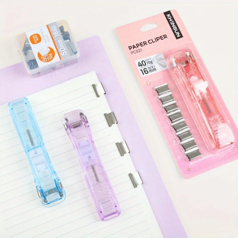 Paper Clipper Staplers Push Clamp File Documents Binding Tool Stapling Machine Paper Clips With Refills Office Supplies