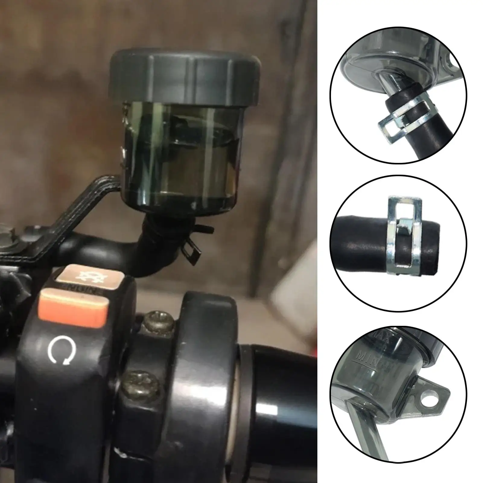 1Set دراجة نارية خزان سائل الفرامل خزان النفط كوب زجاجة السوائل خزان مع خرطوم زيت الخلفية دواسة فرامل خزان اسطوانة