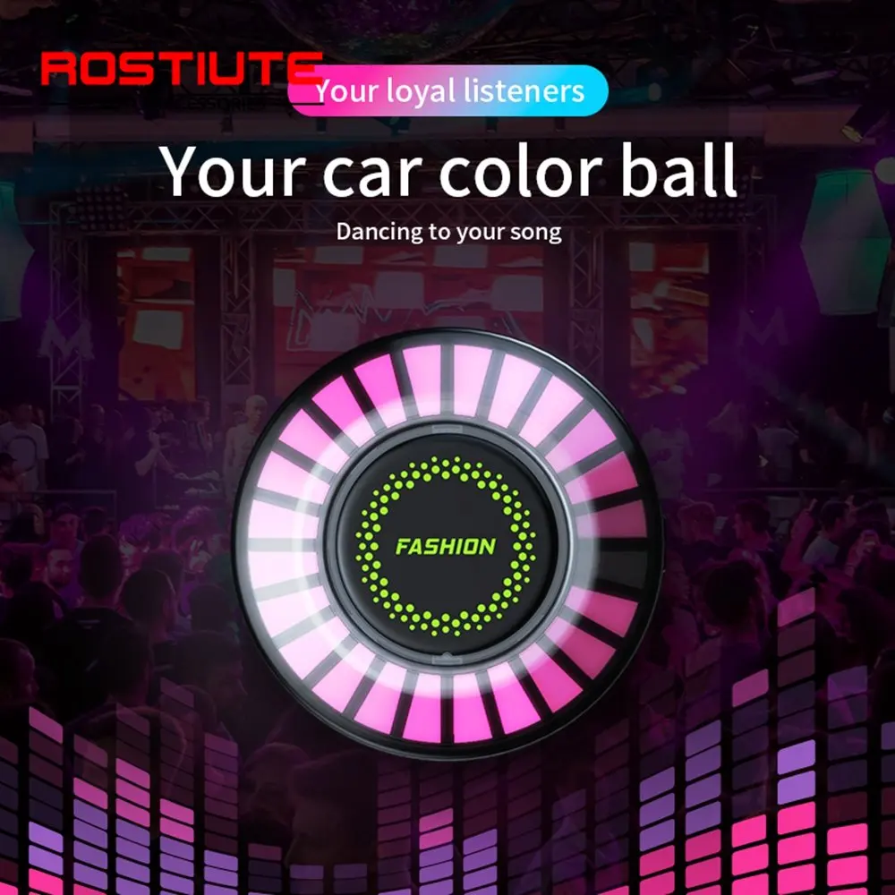 24LED RGB Car Interior Ambient Light Automotive Music Rhythm Neon Light Round Led Interior Atmosphere Decoration  APP Control