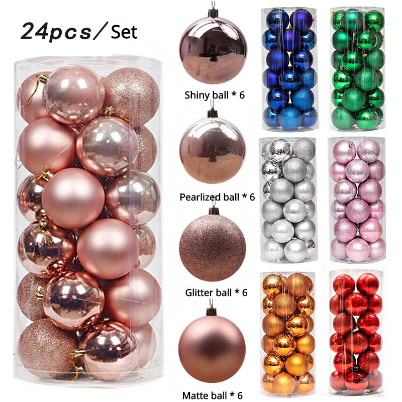 

Christmas Ball Ornaments 3/4/6/8cm Shopping Mall Ceiling Christmas Tree Ornaments Shiny Pearlized Sparkling Matte