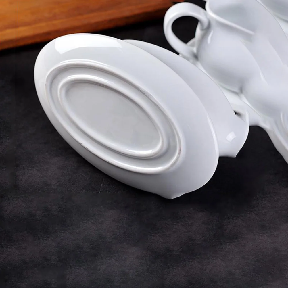 

Керамическая лодка для соуса, практичный декор для кухонного обеденного стола, легко чистится, круглый гладкий держатель