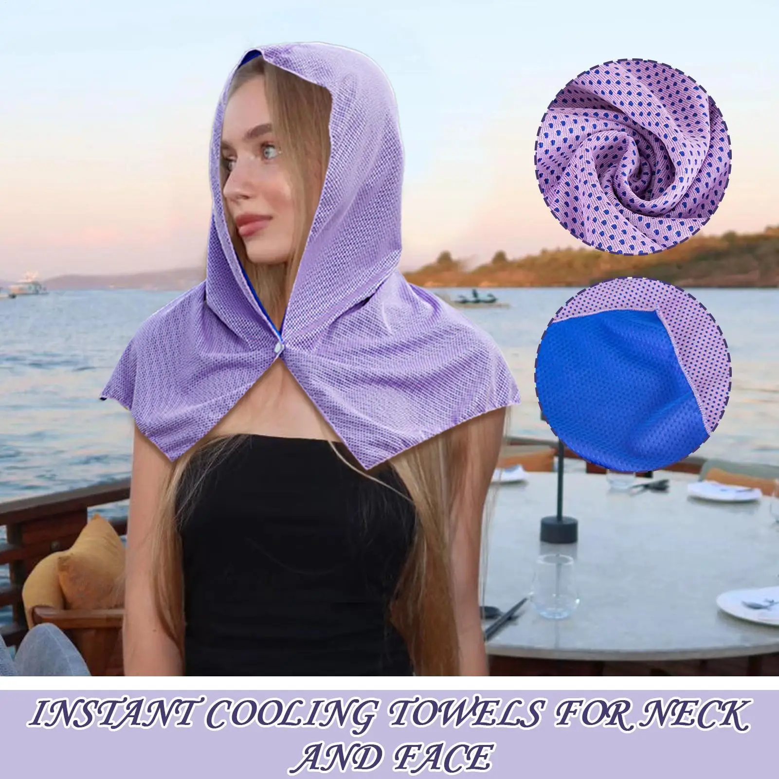 Cooling Hood Hot Weather Sweat Hoodie Towel Wraps Sport Workout Accessories Head Sun Protection For Commuting Watching Games