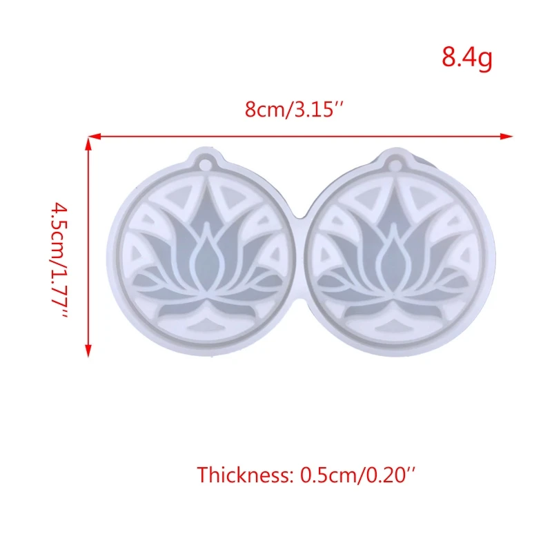 Shiny Glossy Silicone Resin Molds Lotus Shape Earrings Mold DIY Keychain Pendant Jewelry Epoxy Resin Crafting Molds F3MD