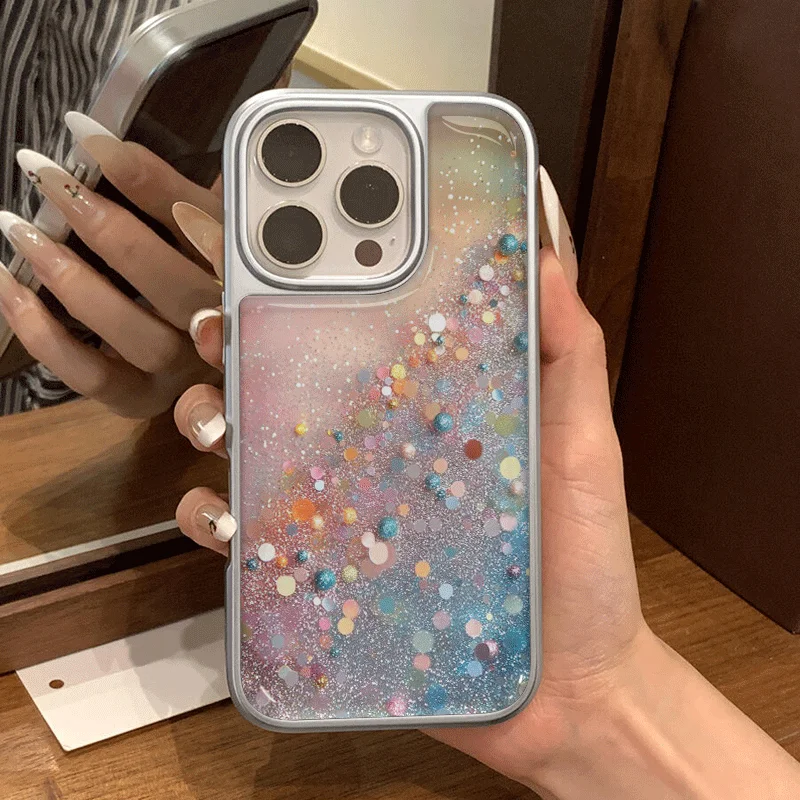 

INS Color Gradient Purple 3D Electroplated Drop Glue Phone Case For iPhone 17 Air 17 16 15 14 13 12 11 Pro Max 16 Pro 13 Cover