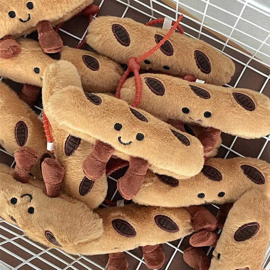 Kawaii Plush Doll Keychain 13cm Baguette Croissant Plush Toy Keychain Cartoon Bread Stuffed Toy Backpack Pendant Children Gift