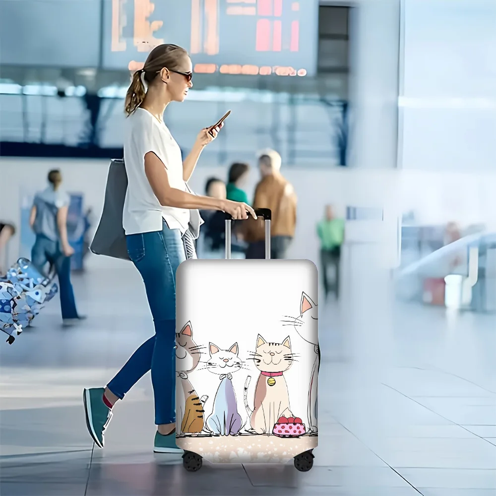 

1 PC Cat Pull Print Luggage Cover for luggage sizes 18 – 32 inches; dust and elastic travel accessories to effectively protec