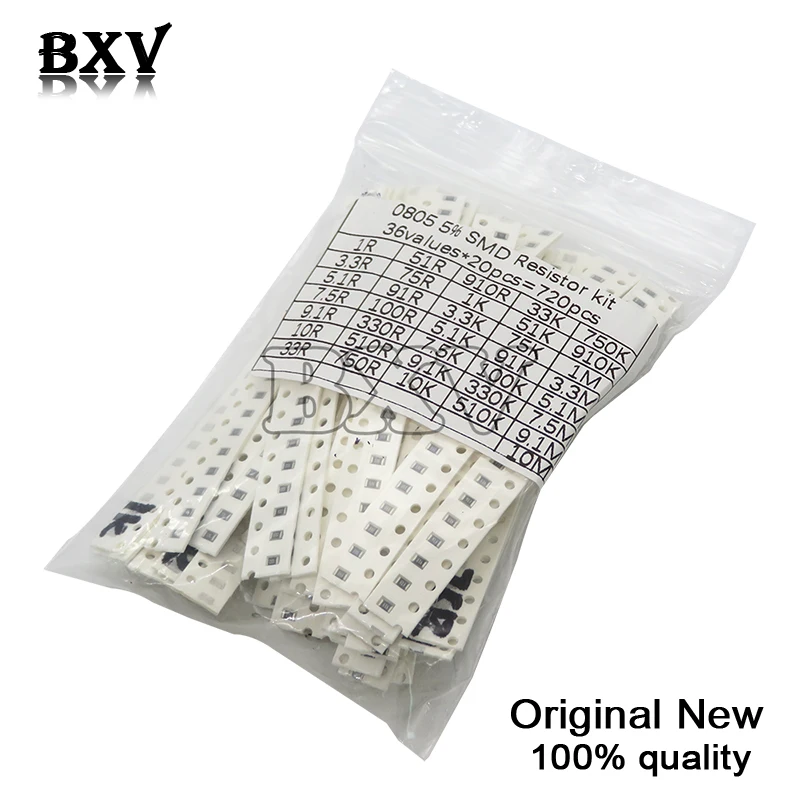 

36Values*20pcs=720PCS 0805 SMD Capacitor Assorted Kit 1pF~10uf Component Diy Samples Kit New And Original KIT