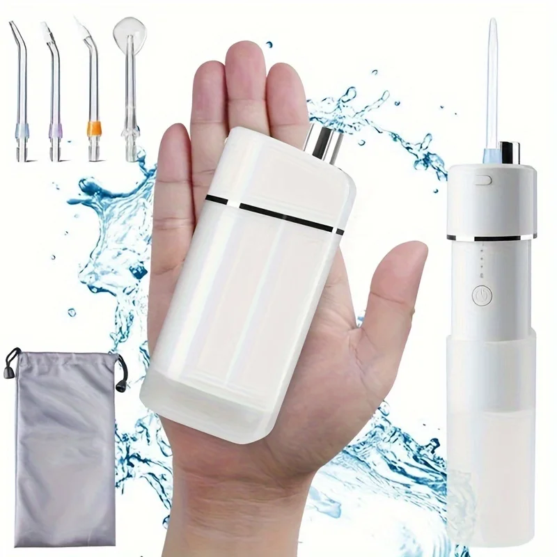 Retractable Portable Electric Teeth Irrigator IPX7 Waterproof Oral Irrigator Prevents Periodontal Disease Oral Hygiene Cleaning