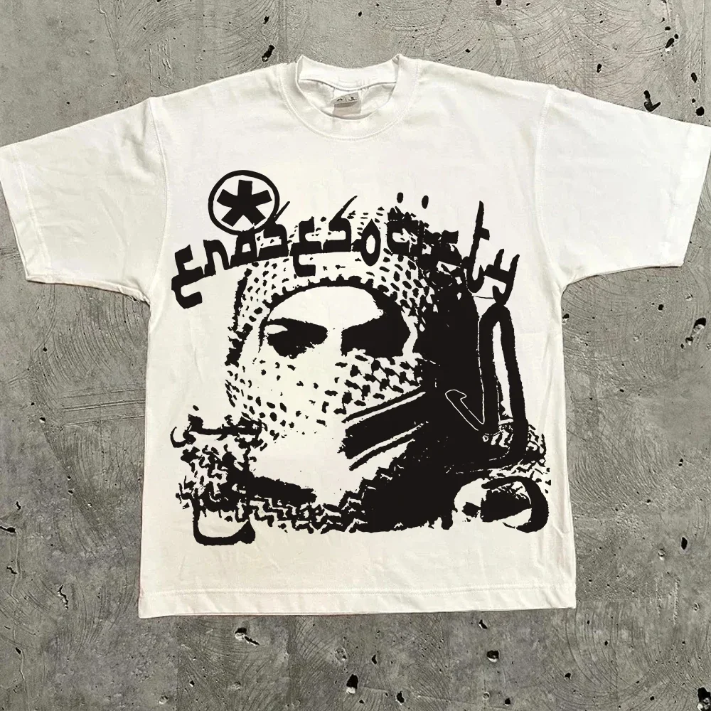 Harajuku carta gráfica t camisas y2k topos das mulheres dos homens de rua alta oversized t camisa pro escolha streetwear vintage roupas