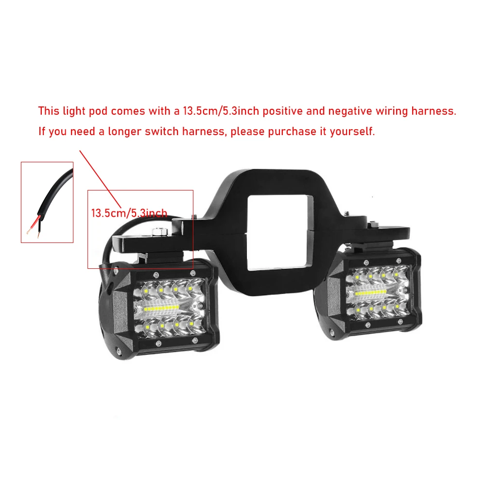 2 قطعة 60 واط 4in مصباح ليد بار مع مقطورة وصلة سحب جبل بين قوسين احتياطية عكس أضواء الخلفية البحث الإضاءة لشاحنة بيك اب فان
