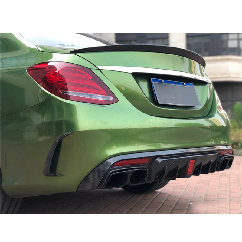 FOR W205 Mercedes-Benz new C-class carbon fiber rear lip 4 doors C200L C300L Brabus rear spoiler rear bumper rear lip