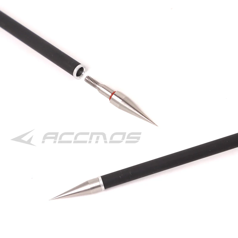 6/12/24 قطعة 100 الحبوب الفولاذ المقاوم للصدأ المسمار موضوع السهم رئيس الهدف المجال نصائح السهم نقطة ل OD7.4mm رمح السهم الملحقات #3