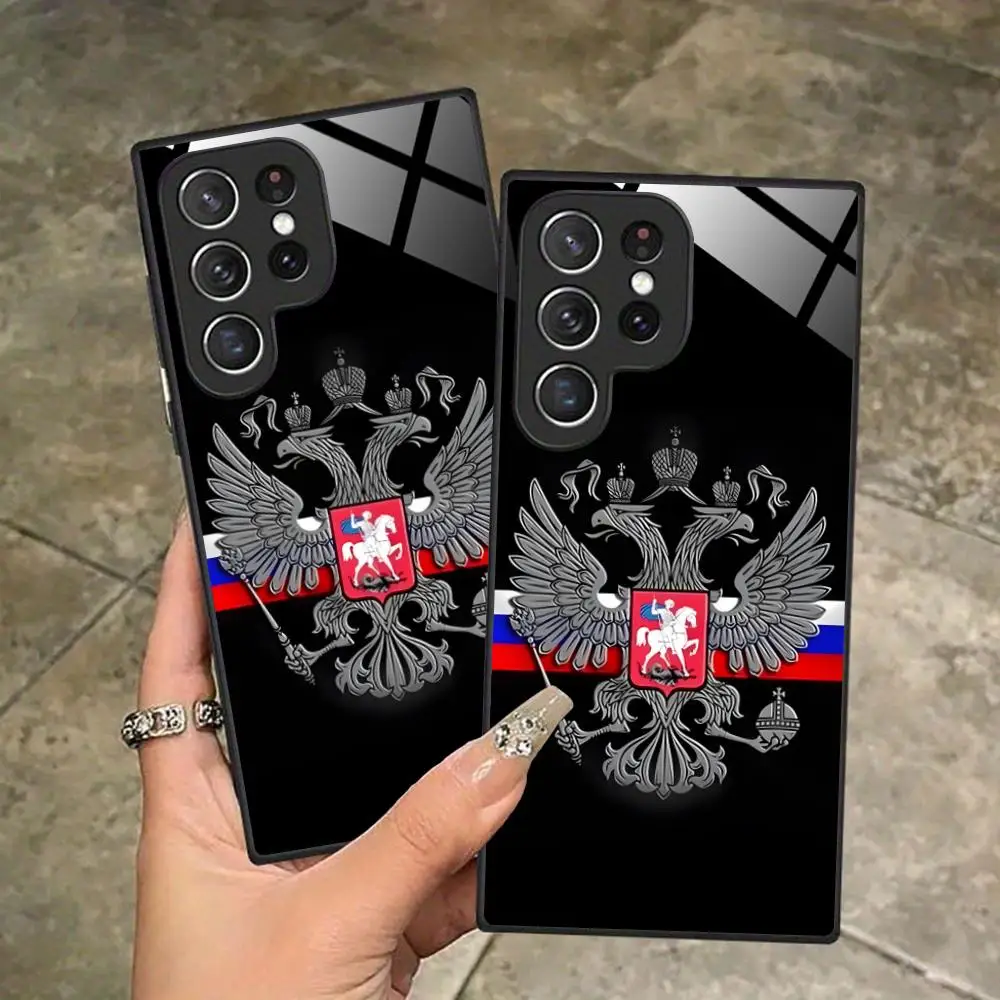 Russia Flag Mobile Cell Phone Case for Samsung Galaxy S26 S25 S24 S23 S22 S21 S20 Note20 Plus FE Ultra Glass Colorful Cover - view 5