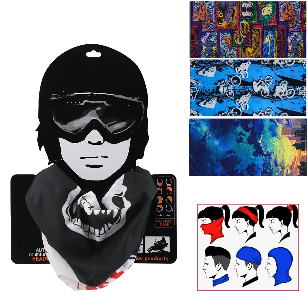

Cycling/Moto Face Mask Absorb Sweat Breathable Fishing Training Sport UV Face Scarf Neck Gaiter Bicycle Face Bandana Head Band