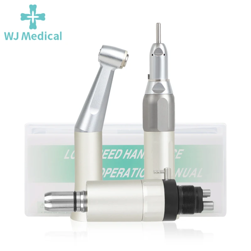 FX Type Dental Low Speed External Straight Handpiece B2 M4 Air Motor Push Button Contra Angle Dentist Tips Kit Fit KAVO/NSK