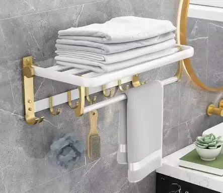 Bathroom Hardware Set white Gold  Towel Bar Set Hand Towel Ring Wall Mounted Paper Holder Robe Towel Hook