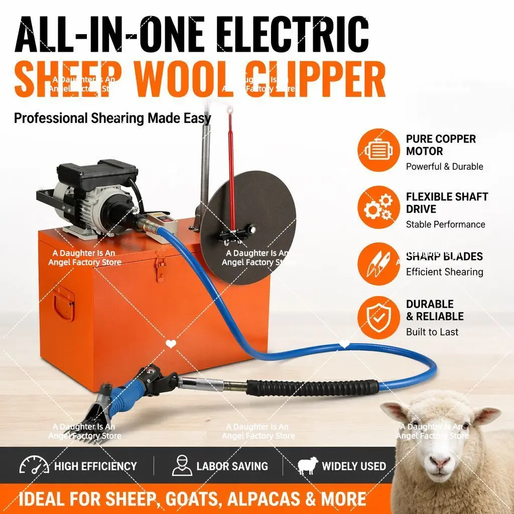 Electric Sheep Shearer, New Heavy Duty Wool Clipper with Flexible Shaft & Sharpening Blade