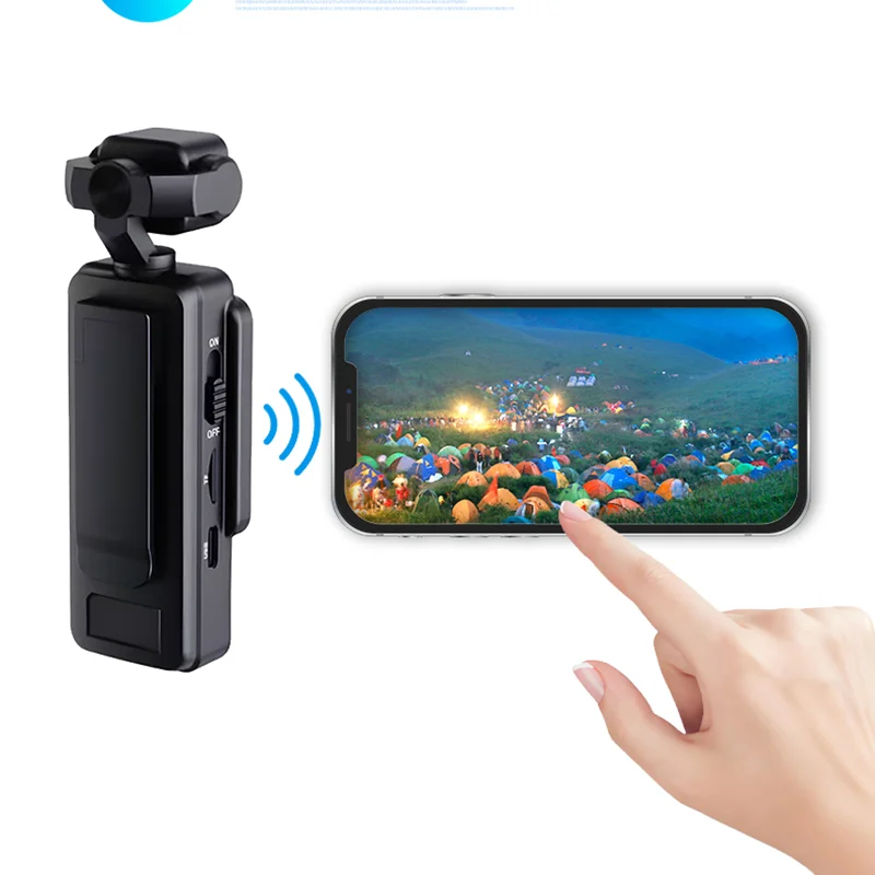 كاميرا Xiaomi 4K Pocket Action كاميرا فيديو رياضية عالية الدقة 180 ° جهاز تسجيل واي فاي مثبت على الدوران ومسجل فيديو خارجي محمول