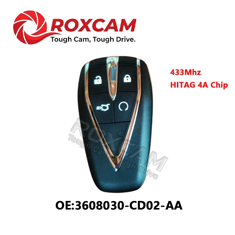 For CHANGAN CS55 CS75 CS35 PLUS EADO UNI-T Car Keyless Smart Remote Key 433Mhz With HITAG 4A Chip 3608030-CD02-AA