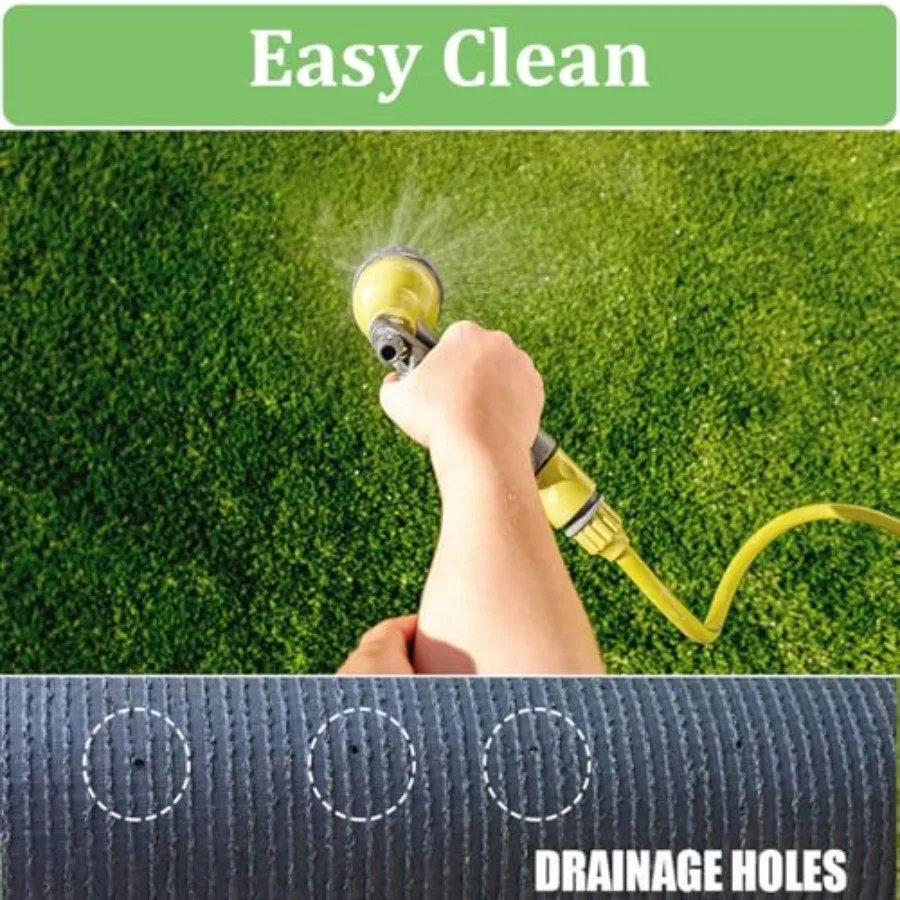 قسط واقعية العشب الاصطناعي العشب 1.38 سميكة 3.3x5 قدم عالية الكثافة الاصطناعية وهمية فو العشب البساط مع ثقوب الصرف ل #5