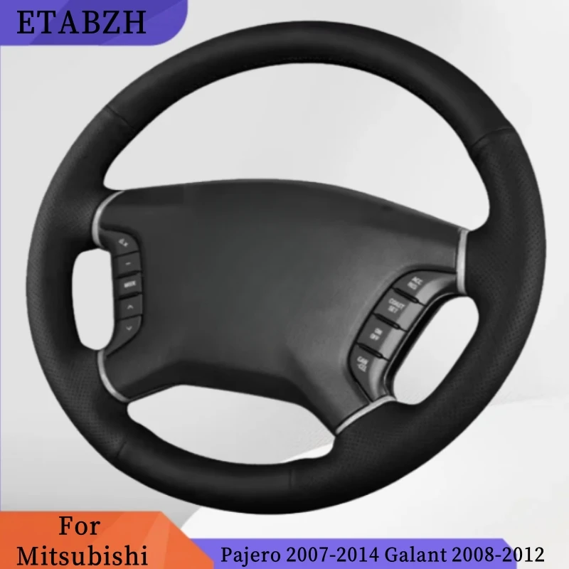 Customize Hand Sewn Breathable Artificial Leather 2007-2014 Galant 2008-2012 Car Steering Wheel Cover For Mitsubishi Pajero
