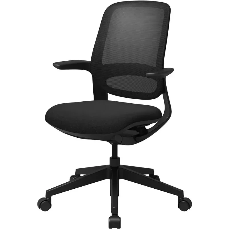 Silla de oficina ergonómica para mujer, asiento de altura ajustable, inclinación de ajuste automático activada por peso