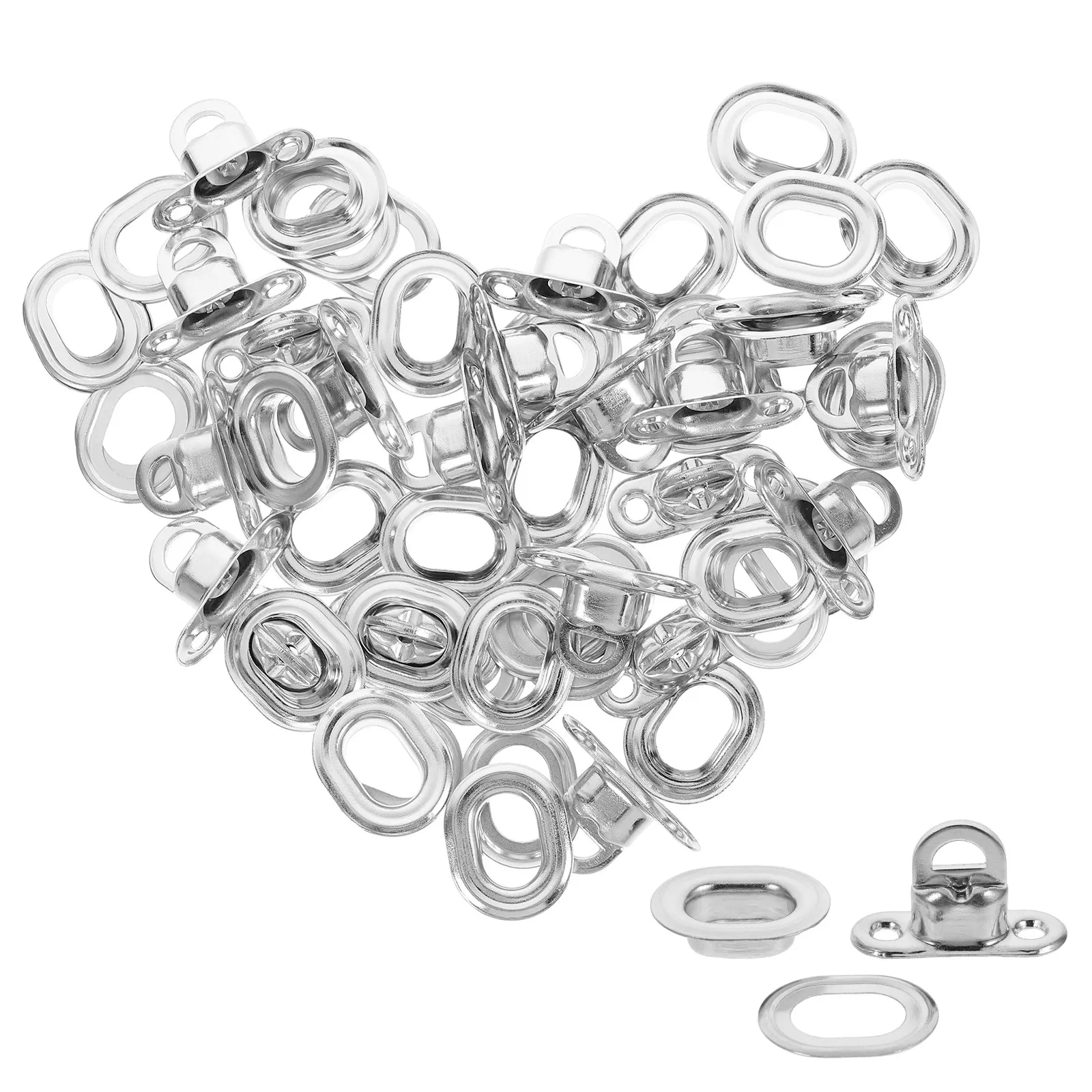 20Pcs Twist Lock Clasps Oval Eyelet Brass Metal Purse Locks for Bags DIY Handbag Buckles Repair Supplies Silver White Weather