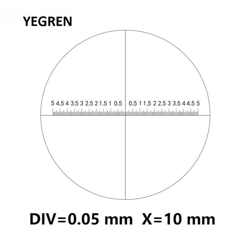 Diameter 20 mm Eyepiece Micrometer Cross Reticle Vertical Line Horizontal Ruler 5-0-5 Ocular for Biological Microscope Ocular