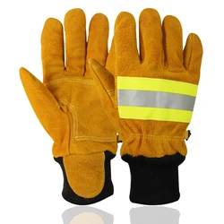 New Forest Fire Gloves Extinguishing Flame Retardant Wear-resistant Firefighter Rescue-Glove High Temperature Resistant Cowhide