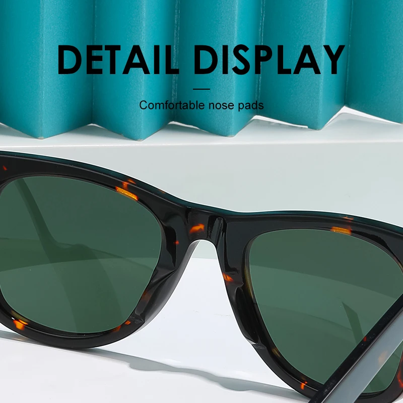 Travel Classic Tilt Sunglasses Men's Sunglasses UV400 Double riveted glass Green lens Women's Sunglasses Y-2140