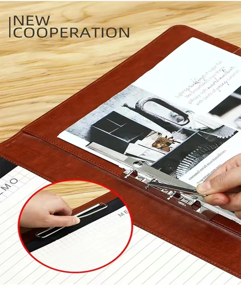 มัลติฟังก์ชั่น A4 โฟลเดอร์การประชุมธุรกิจเครื่องเขียนโฟลเดอร์หนังสัญญาแฟ้มโฟลเดอร์ Bill Organizer ผู้ถือเอกสาร