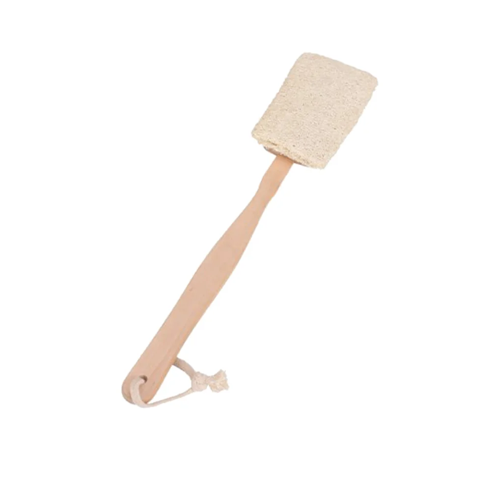 

Cleaning Brush Scrubber Bath Long Handle for Shower Dry Body Bamboo Wooden Back Loofah