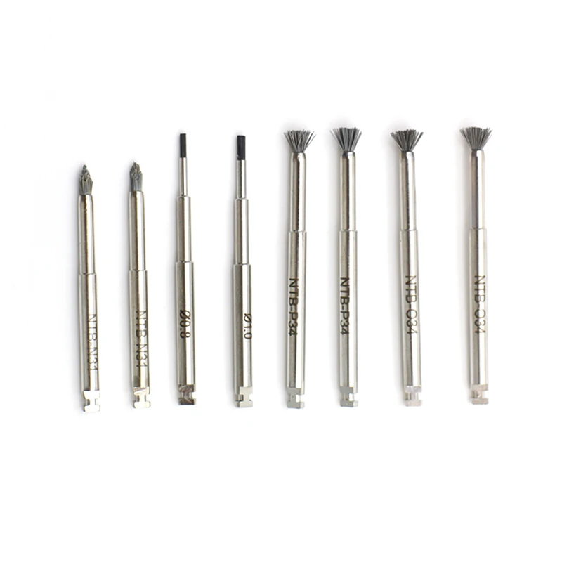 Dental Implant Cleaner &Titanium Brush Threads Tool Dental Titanium Instrument Abutment Cleaning Brush 8pcs