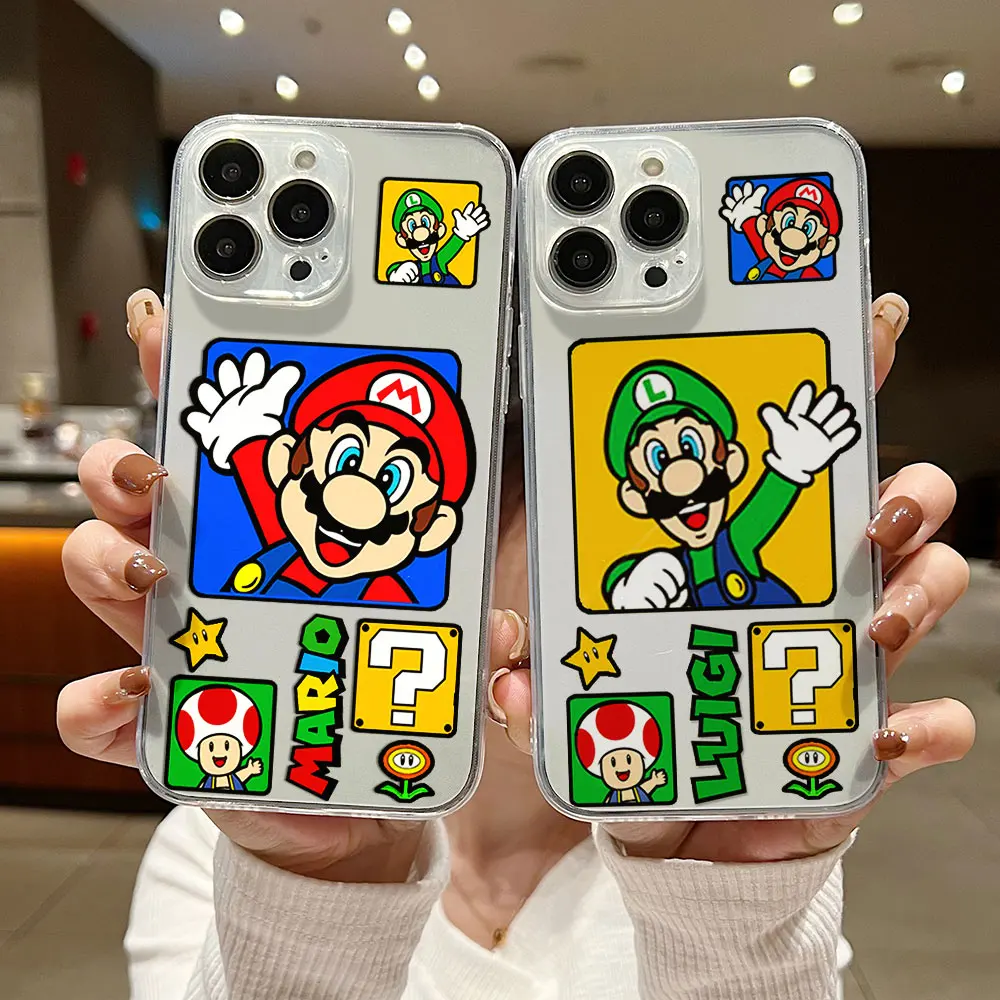 New Cute Game M-Marios Clear Case dla Samsung A73 A72 A71 A55 A52 A51 A50 A35 A33 A32 A31 A30 A24 A23 A22 A13 A12 A05 5G Cover